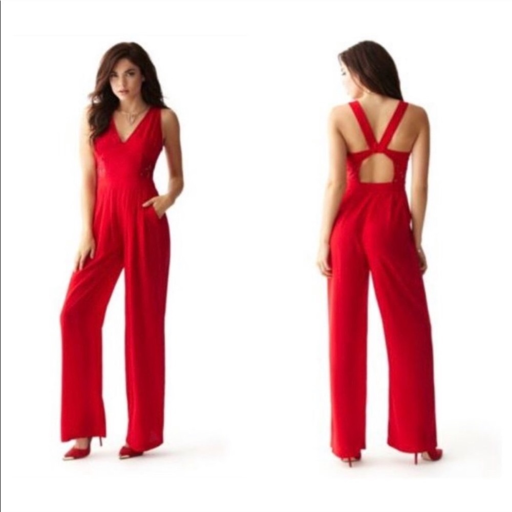 Red Hot Lace Jumpsuit NWT